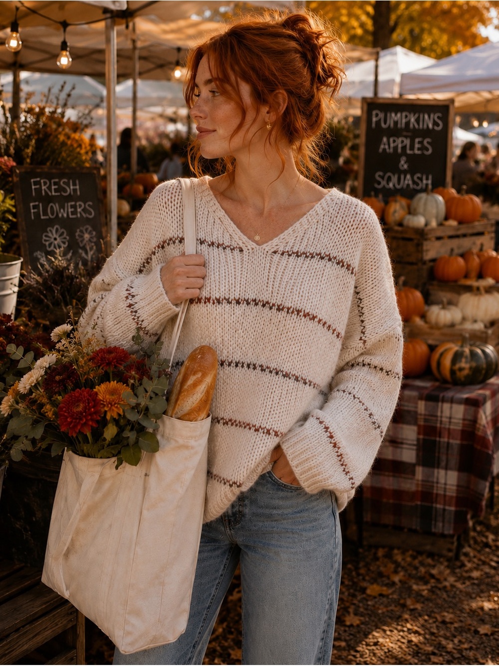 Altar'd State Bouclé Stripe Sweater | Scandinavian Miminalism Hygge Cozy Autumn